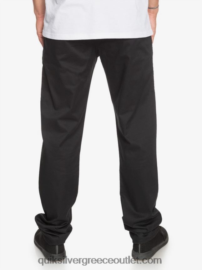 καθημερινό παντελόνι chino τσέπης Quiksilver άνδρες 66LP841160 μαύρος
