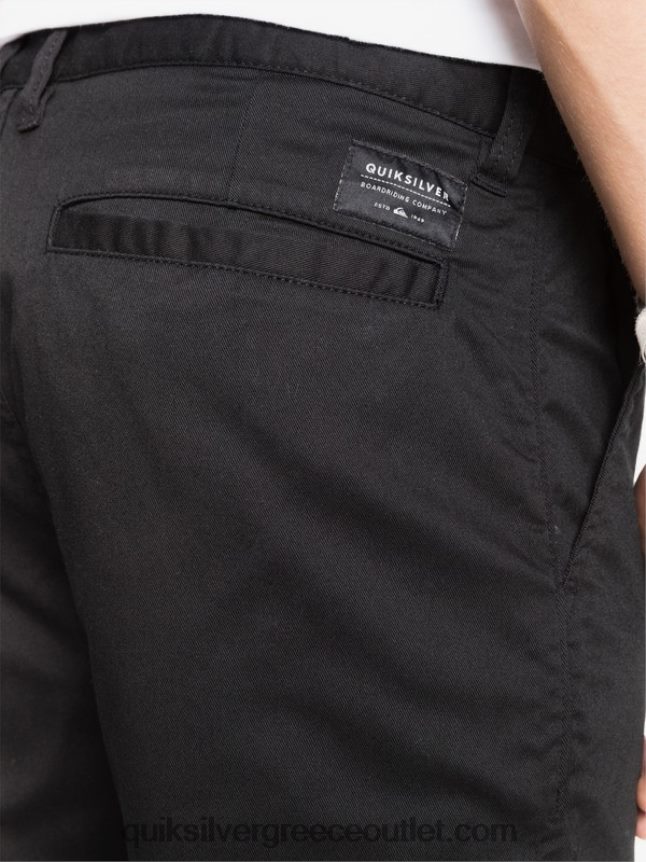 καθημερινό παντελόνι chino τσέπης Quiksilver άνδρες 66LP841160 μαύρος