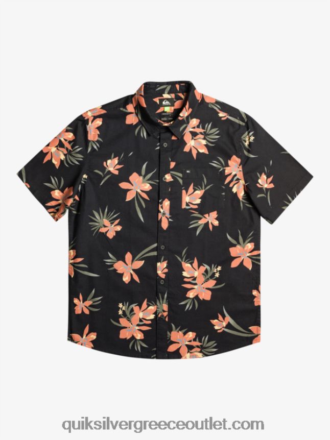 πουκάμισο με κοντό μανίκι Quiksilver άνδρες 66LP841087 μαύρο holidized