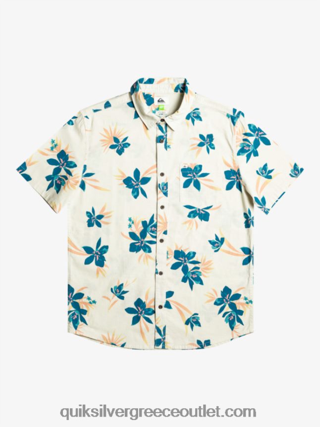 πουκάμισο με κοντό μανίκι Quiksilver άνδρες 66LP841088 σημύδα holidazed