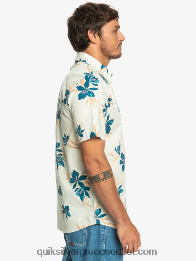 πουκάμισο με κοντό μανίκι Quiksilver άνδρες 66LP841088 σημύδα holidazed