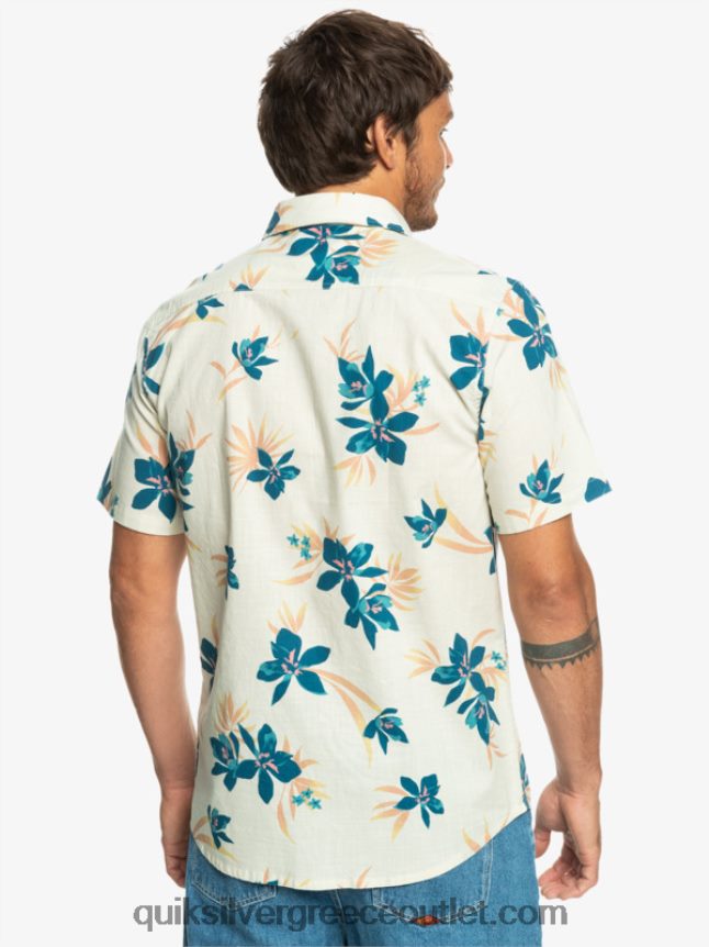 πουκάμισο με κοντό μανίκι Quiksilver άνδρες 66LP841088 σημύδα holidazed