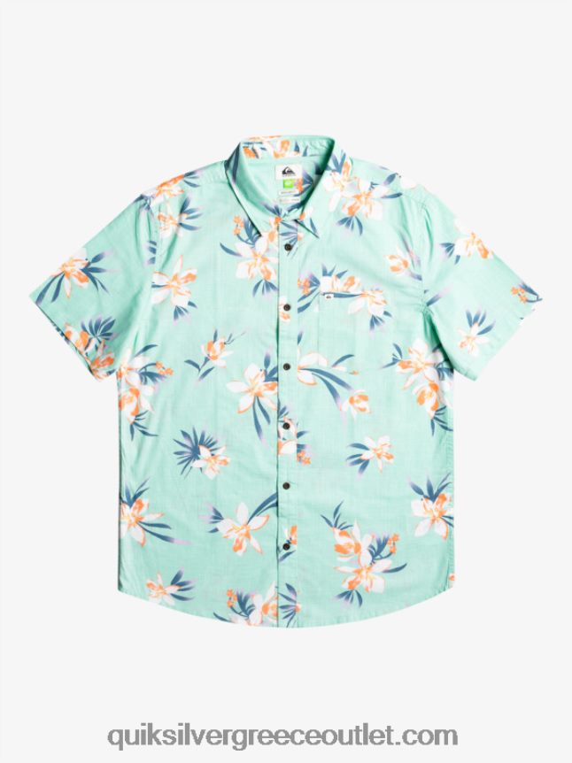 πουκάμισο με κοντό μανίκι Quiksilver άνδρες 66LP841089 γυαλί παραλίας holidazed