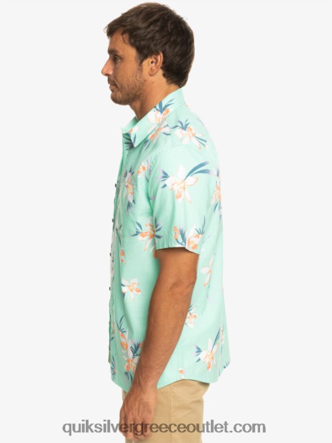 πουκάμισο με κοντό μανίκι Quiksilver άνδρες 66LP841089 γυαλί παραλίας holidazed