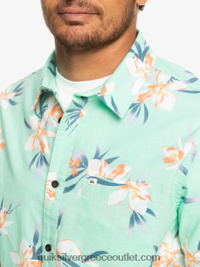 πουκάμισο με κοντό μανίκι Quiksilver άνδρες 66LP841089 γυαλί παραλίας holidazed