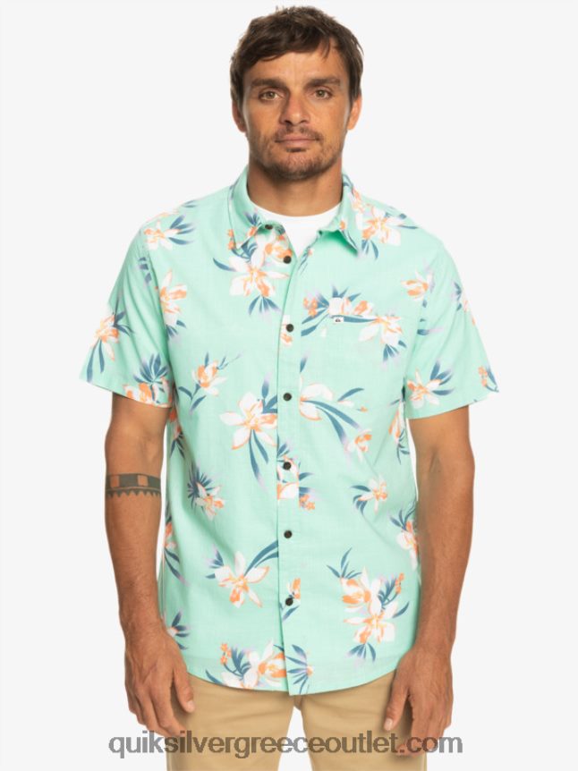 πουκάμισο με κοντό μανίκι Quiksilver άνδρες 66LP841089 γυαλί παραλίας holidazed