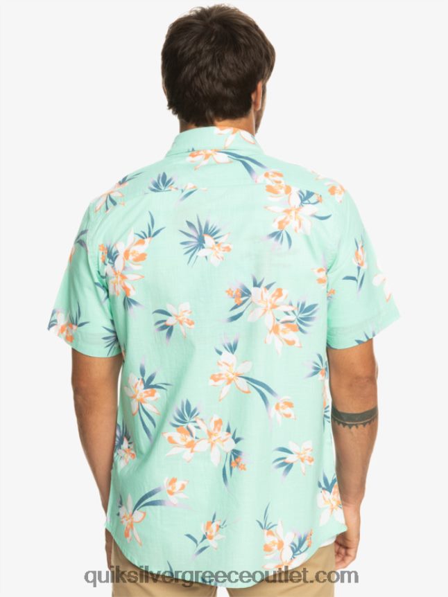 πουκάμισο με κοντό μανίκι Quiksilver άνδρες 66LP841089 γυαλί παραλίας holidazed