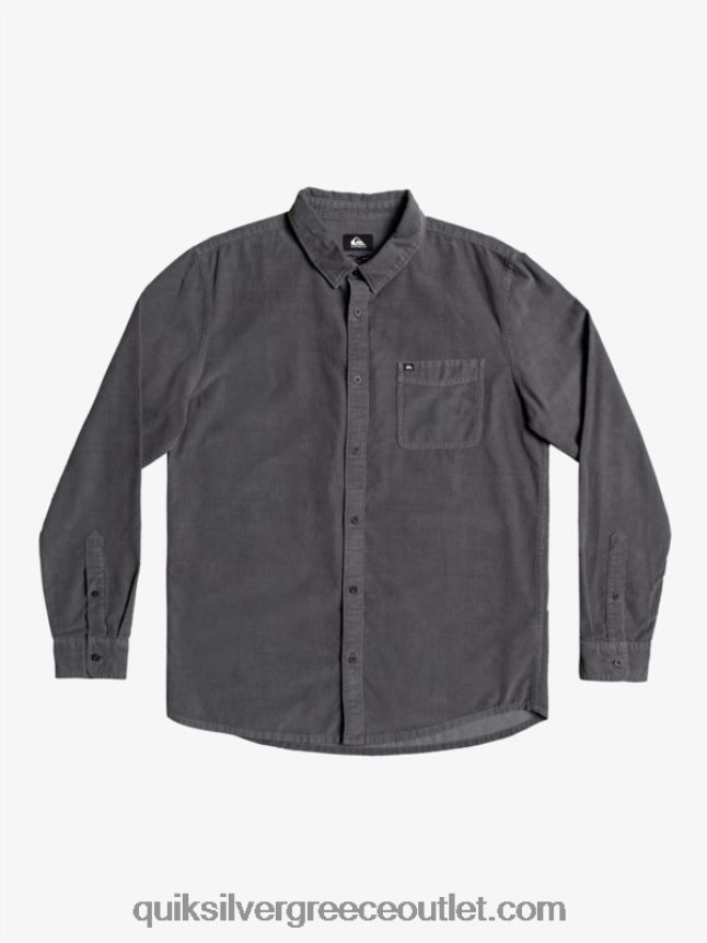 μακρυμάνικο πουκάμισο καπνού Quiksilver άνδρες 66LP841223 σιδερένια πύλη