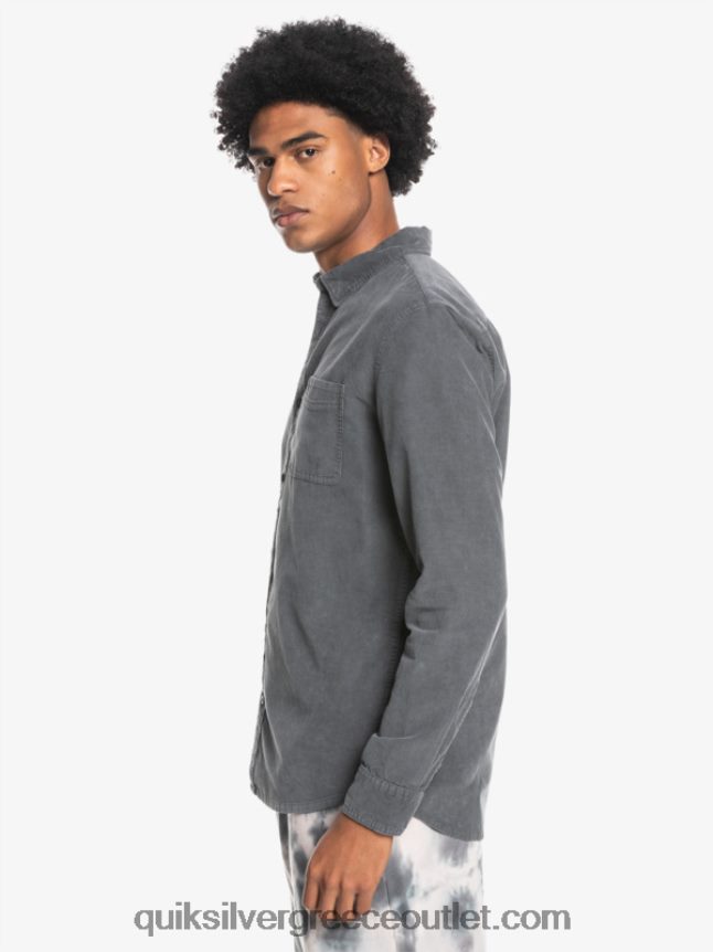 μακρυμάνικο πουκάμισο καπνού Quiksilver άνδρες 66LP841223 σιδερένια πύλη