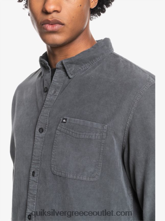 μακρυμάνικο πουκάμισο καπνού Quiksilver άνδρες 66LP841223 σιδερένια πύλη