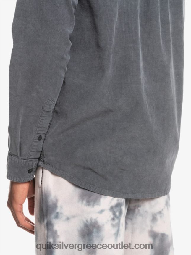 μακρυμάνικο πουκάμισο καπνού Quiksilver άνδρες 66LP841223 σιδερένια πύλη