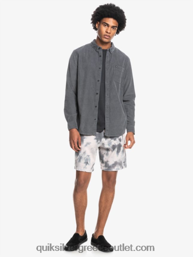 μακρυμάνικο πουκάμισο καπνού Quiksilver άνδρες 66LP841223 σιδερένια πύλη