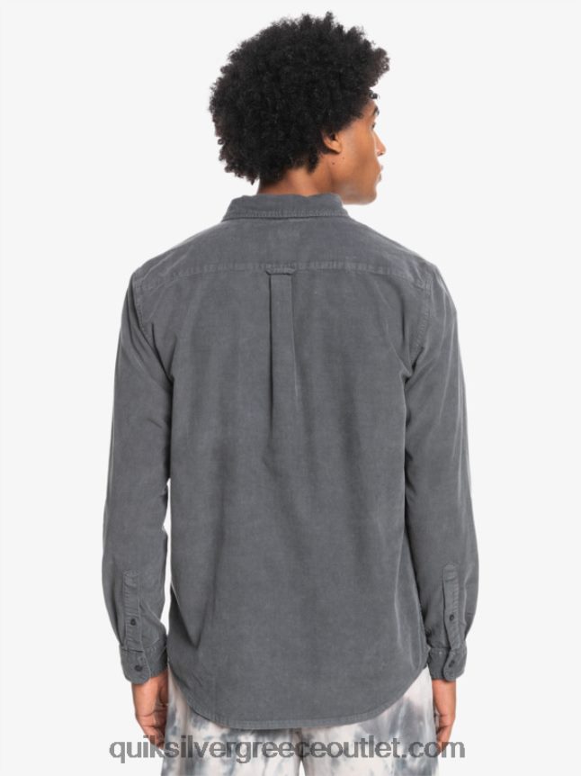 μακρυμάνικο πουκάμισο καπνού Quiksilver άνδρες 66LP841223 σιδερένια πύλη