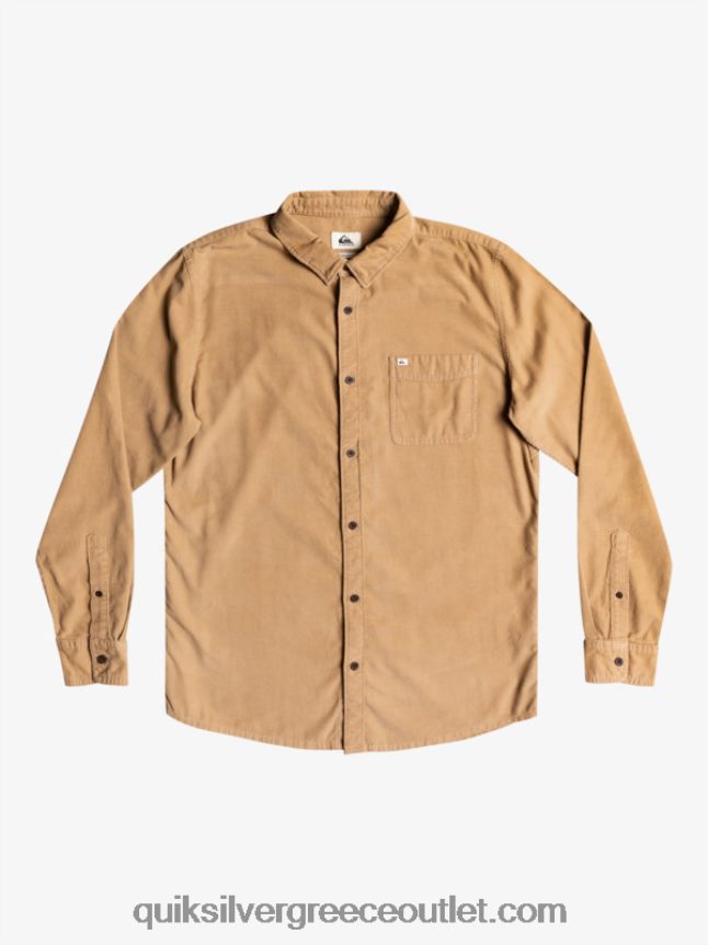 μακρυμάνικο πουκάμισο καπνού Quiksilver άνδρες 66LP841224 ταννίνη