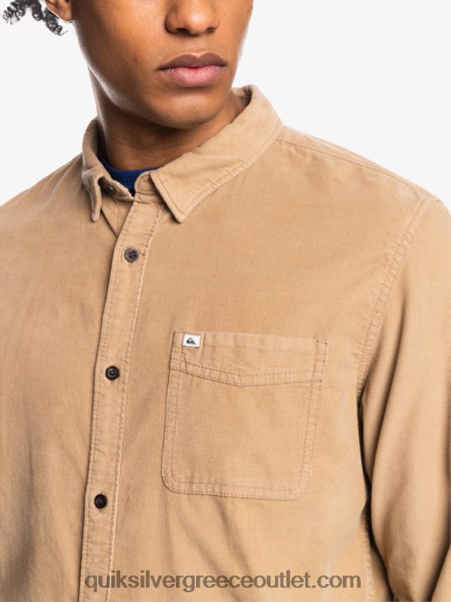 μακρυμάνικο πουκάμισο καπνού Quiksilver άνδρες 66LP841224 ταννίνη