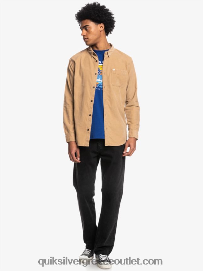 μακρυμάνικο πουκάμισο καπνού Quiksilver άνδρες 66LP841224 ταννίνη