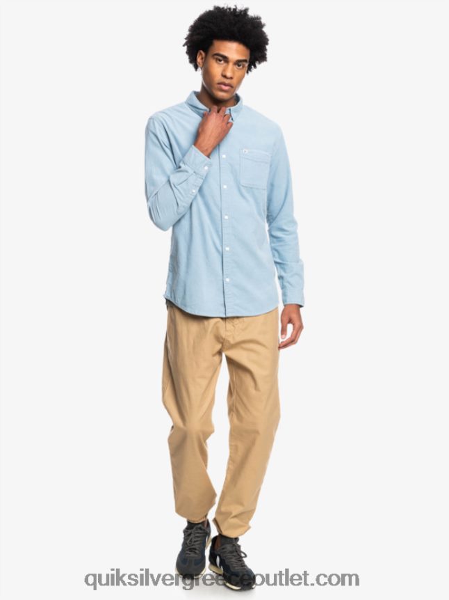 μακρυμάνικο πουκάμισο καπνού Quiksilver άνδρες 66LP841225 ashley blue