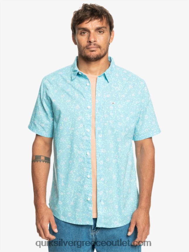 μαλακό κοντομάνικο πουκάμισο Quiksilver άνδρες 66LP841230 γαλάζιο του ουρανού ώριμο fuzz