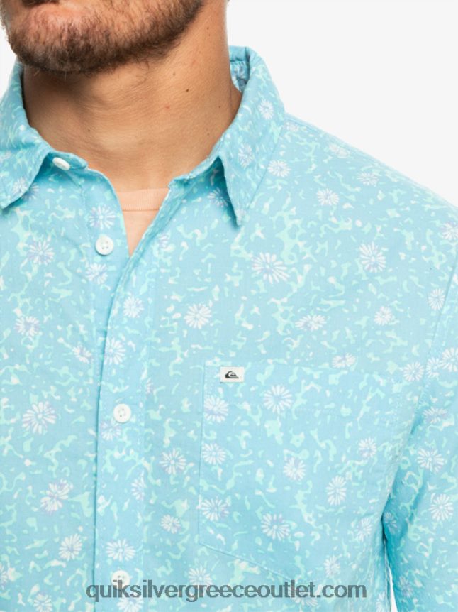 μαλακό κοντομάνικο πουκάμισο Quiksilver άνδρες 66LP841230 γαλάζιο του ουρανού ώριμο fuzz
