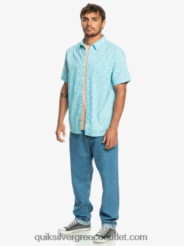 μαλακό κοντομάνικο πουκάμισο Quiksilver άνδρες 66LP841230 γαλάζιο του ουρανού ώριμο fuzz