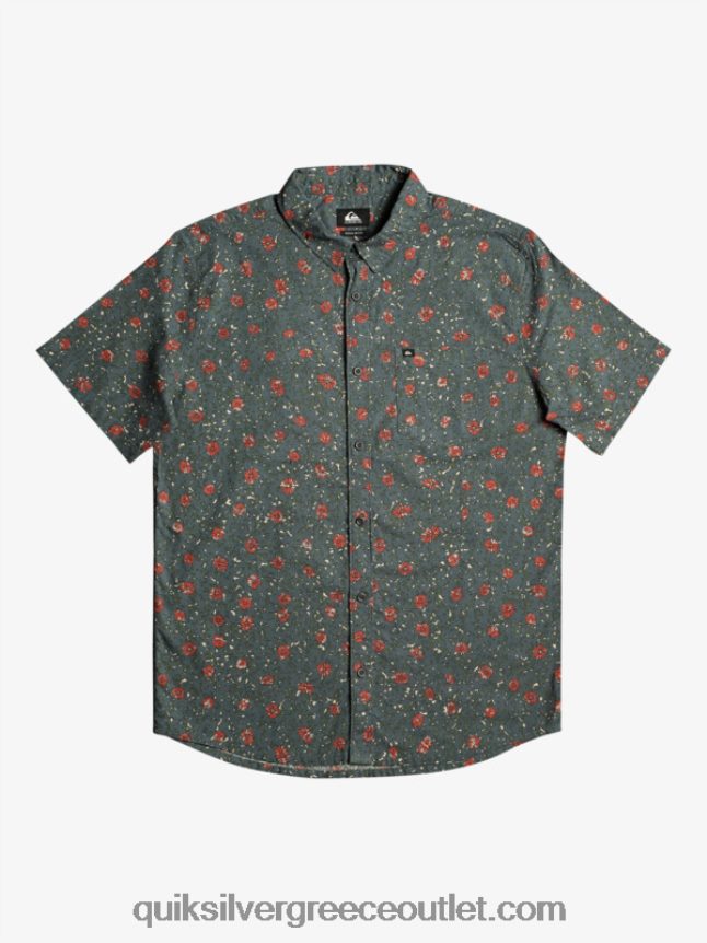 μαλακό κοντομάνικο πουκάμισο Quiksilver άνδρες 66LP841231 σκούρο σχιστόλιθο μελένιο fuzz