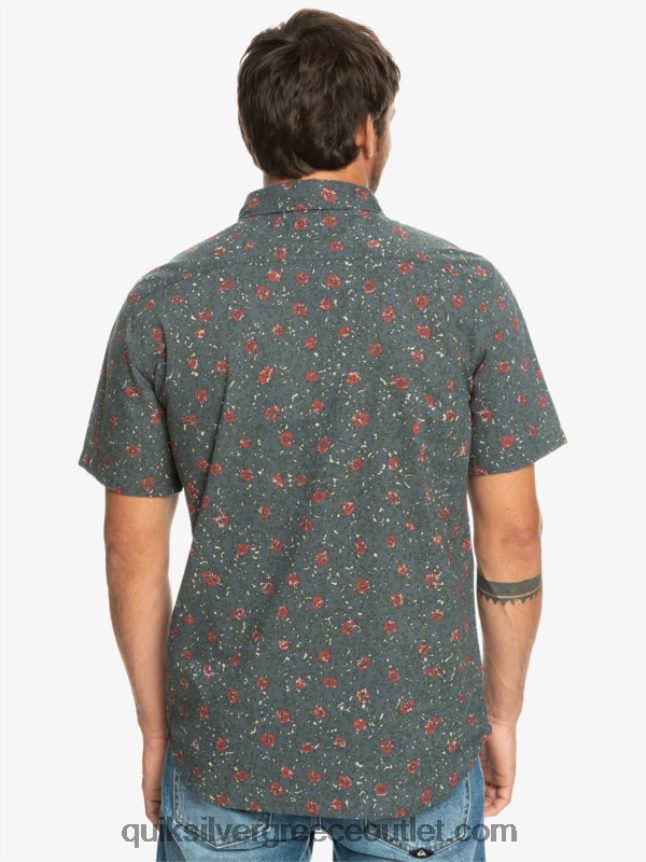 μαλακό κοντομάνικο πουκάμισο Quiksilver άνδρες 66LP841231 σκούρο σχιστόλιθο μελένιο fuzz