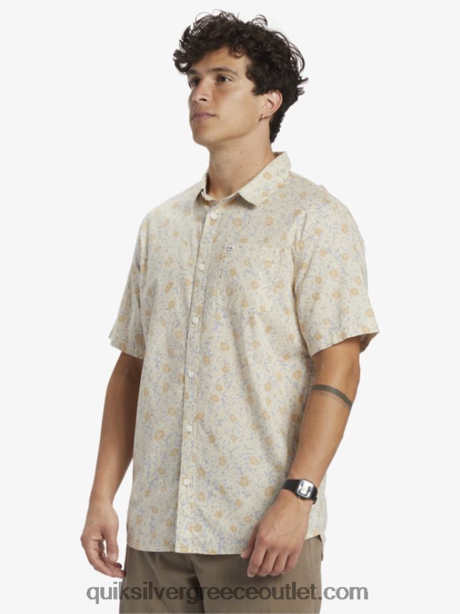 μαλακό κοντομάνικο πουκάμισο Quiksilver άνδρες 66LP841232 σημύδα ώριμος fuzz
