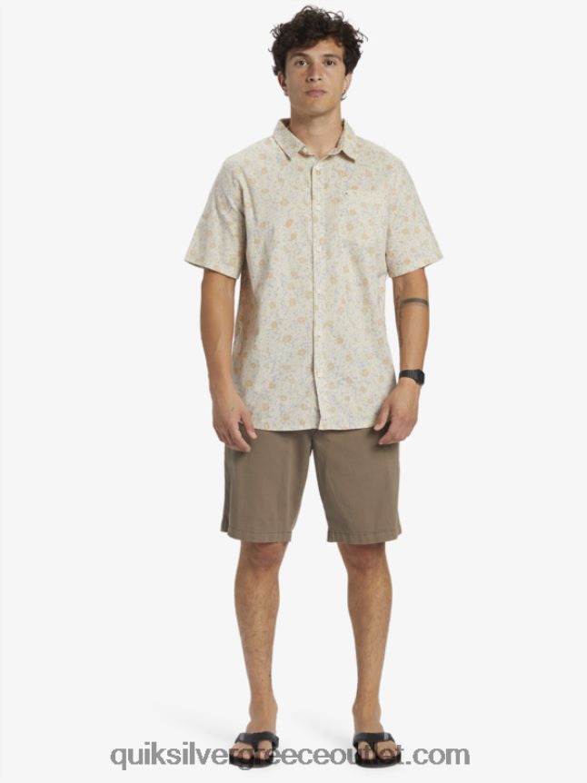μαλακό κοντομάνικο πουκάμισο Quiksilver άνδρες 66LP841232 σημύδα ώριμος fuzz