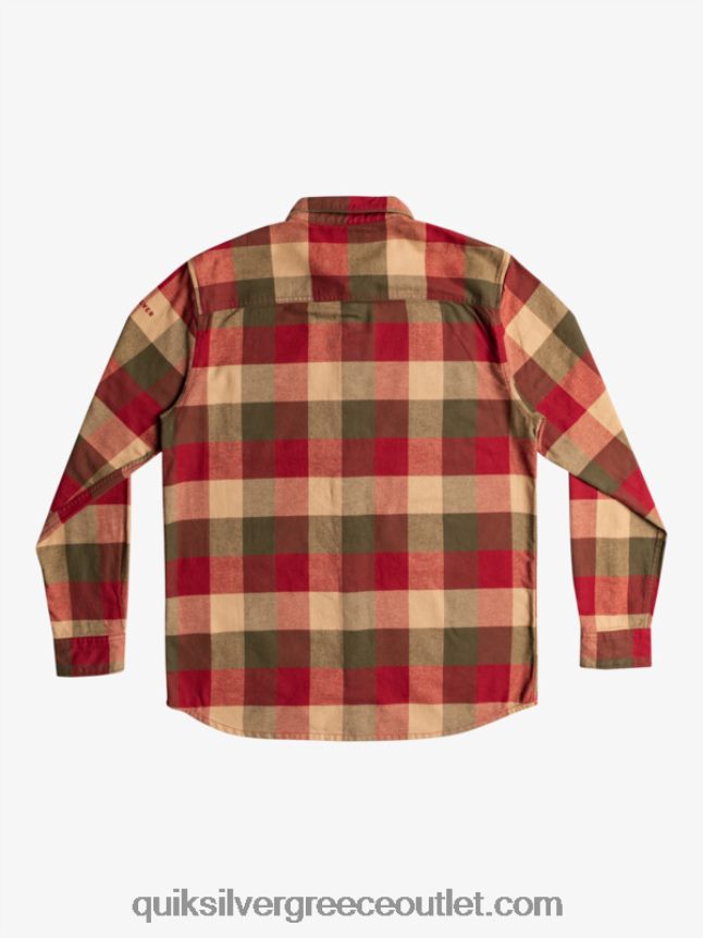 μακρυμάνικο πουκάμισο φανέλας Quiksilver άνδρες 66LP841571 μύγα ρουμπινιού κρασιού
