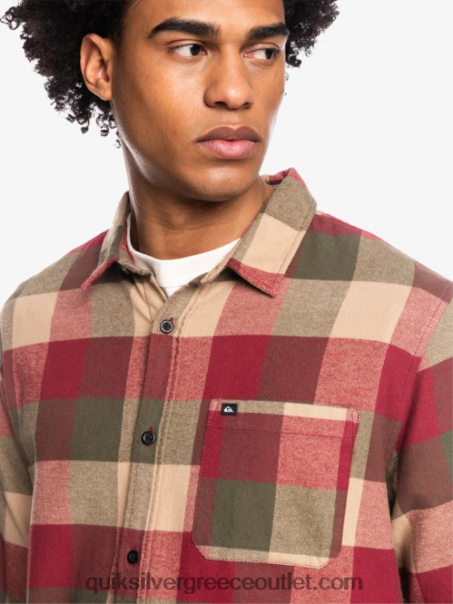 μακρυμάνικο πουκάμισο φανέλας Quiksilver άνδρες 66LP841571 μύγα ρουμπινιού κρασιού