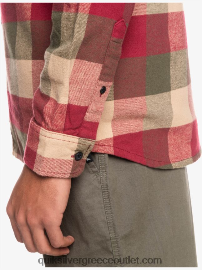 μακρυμάνικο πουκάμισο φανέλας Quiksilver άνδρες 66LP841571 μύγα ρουμπινιού κρασιού