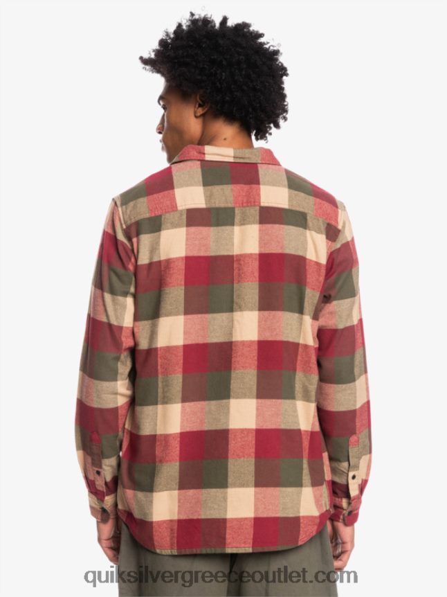 μακρυμάνικο πουκάμισο φανέλας Quiksilver άνδρες 66LP841571 μύγα ρουμπινιού κρασιού