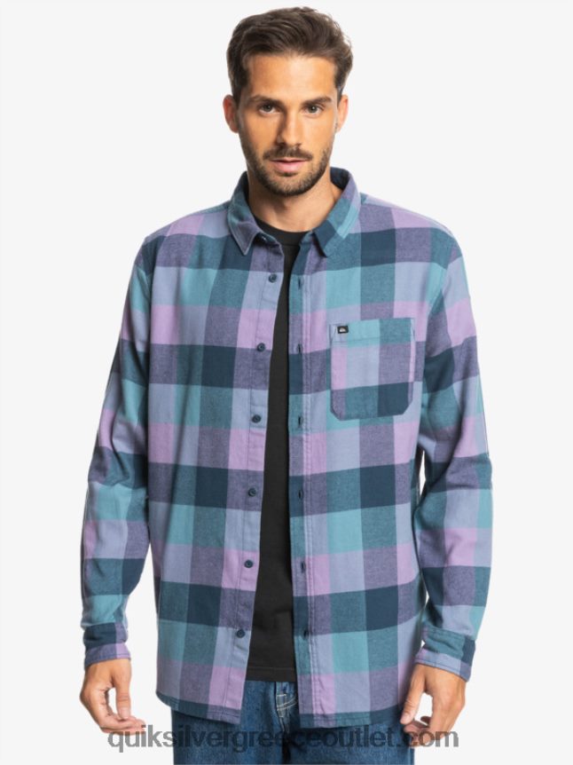 μακρυμάνικο πουκάμισο φανέλας Quiksilver άνδρες 66LP841572 διακριτικά μπλε μητρική μύγα
