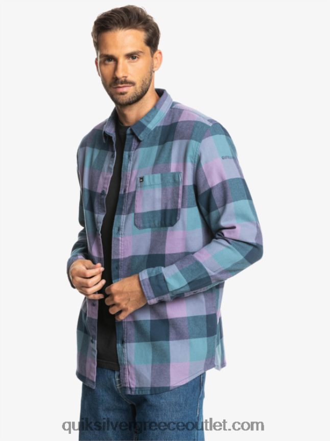 μακρυμάνικο πουκάμισο φανέλας Quiksilver άνδρες 66LP841572 διακριτικά μπλε μητρική μύγα