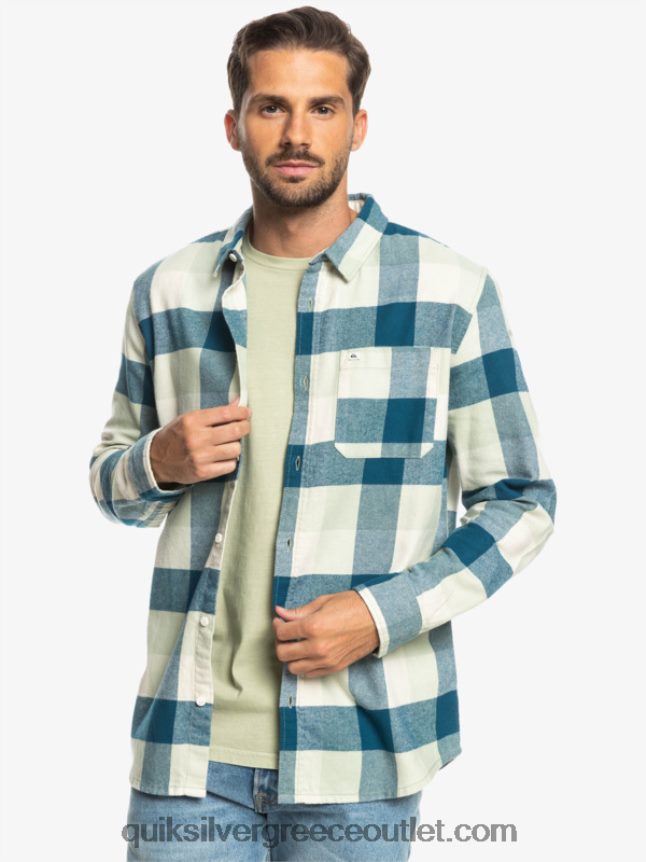 μακρυμάνικο πουκάμισο φανέλας Quiksilver άνδρες 66LP841573 φασκόμηλο της ερήμου