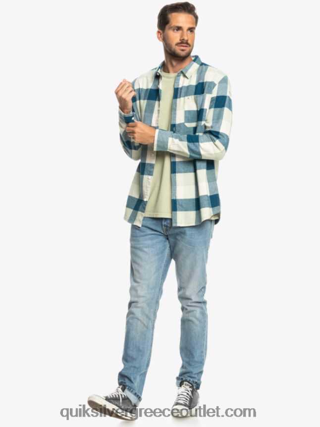 μακρυμάνικο πουκάμισο φανέλας Quiksilver άνδρες 66LP841573 φασκόμηλο της ερήμου