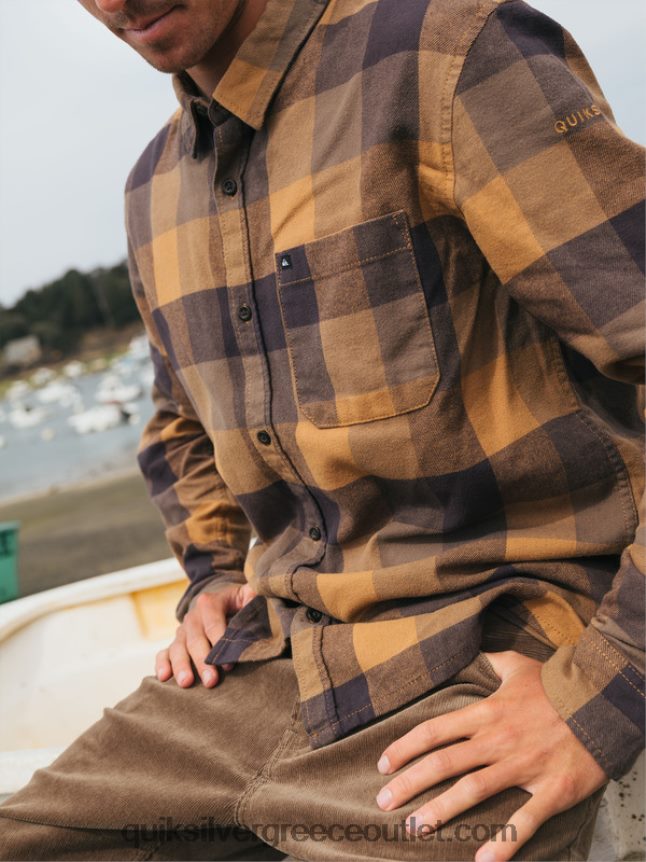 μακρυμάνικο πουκάμισο φανέλας Quiksilver άνδρες 66LP841574 μύγα μαύρης ζάχαρης