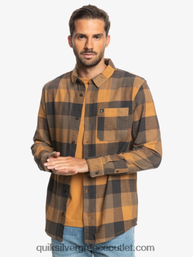 μακρυμάνικο πουκάμισο φανέλας Quiksilver άνδρες 66LP841574 μύγα μαύρης ζάχαρης
