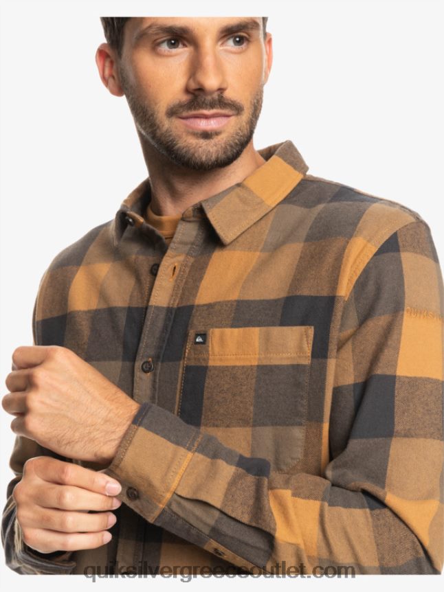 μακρυμάνικο πουκάμισο φανέλας Quiksilver άνδρες 66LP841574 μύγα μαύρης ζάχαρης