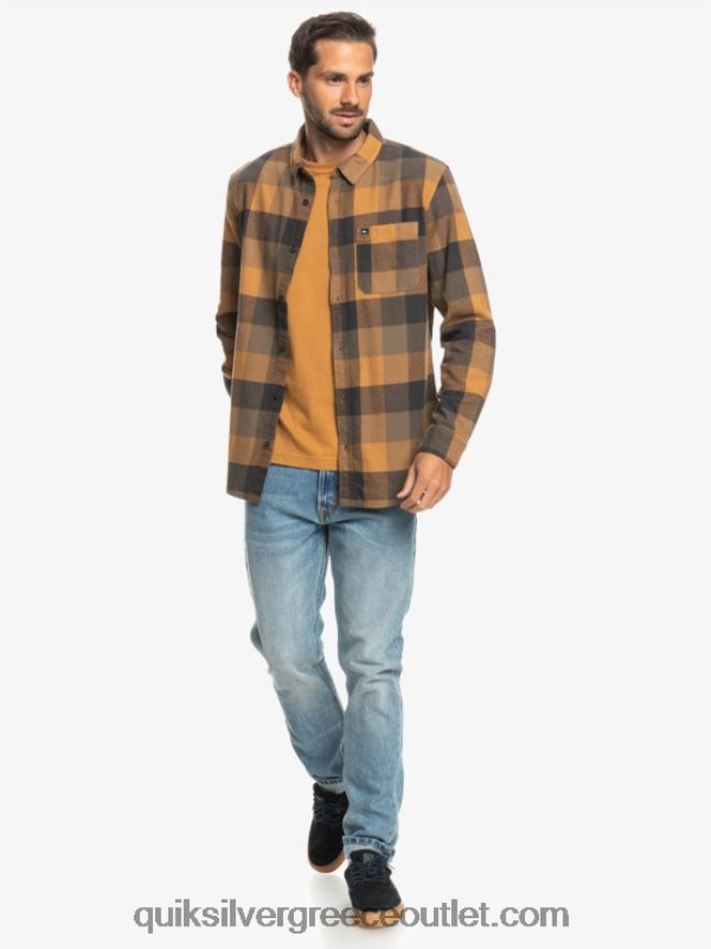μακρυμάνικο πουκάμισο φανέλας Quiksilver άνδρες 66LP841574 μύγα μαύρης ζάχαρης