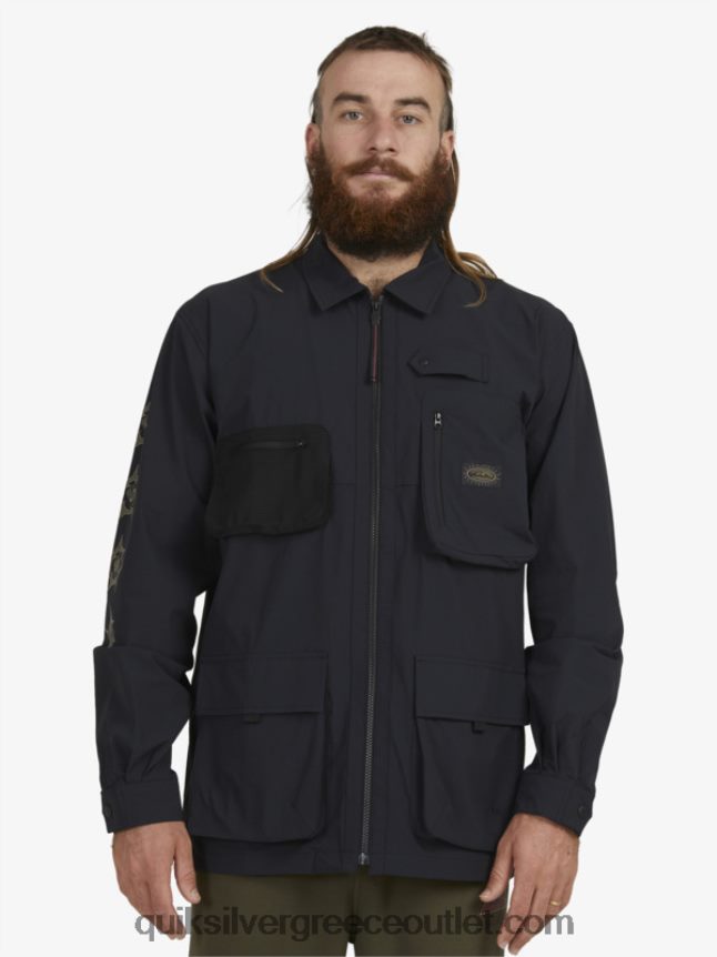 κάτω από τον ουρανό μακρυμάνικο πουκάμισο Quiksilver άνδρες 66LP841717 μαύρος