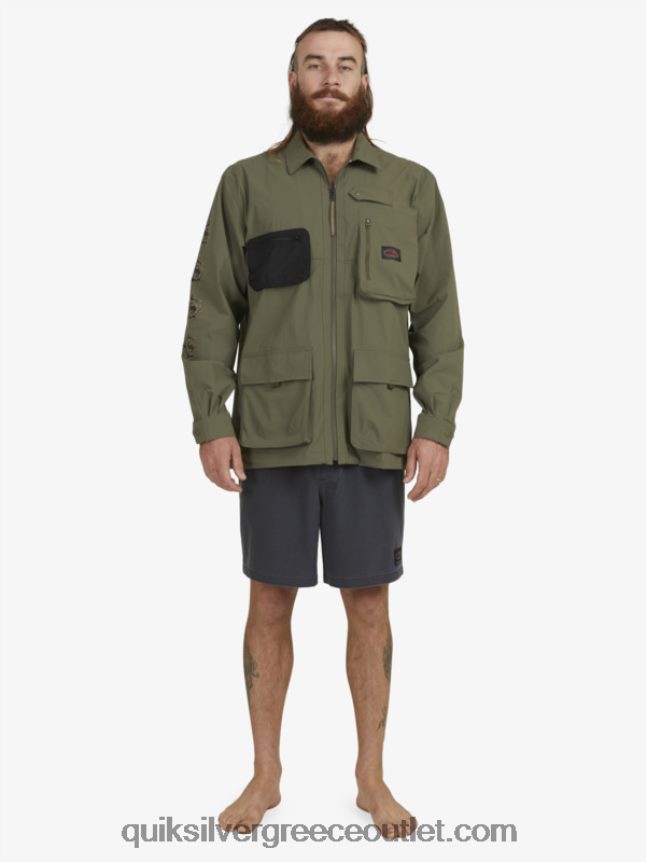κάτω από τον ουρανό μακρυμάνικο πουκάμισο Quiksilver άνδρες 66LP841718 φύλλο σταφυλιού