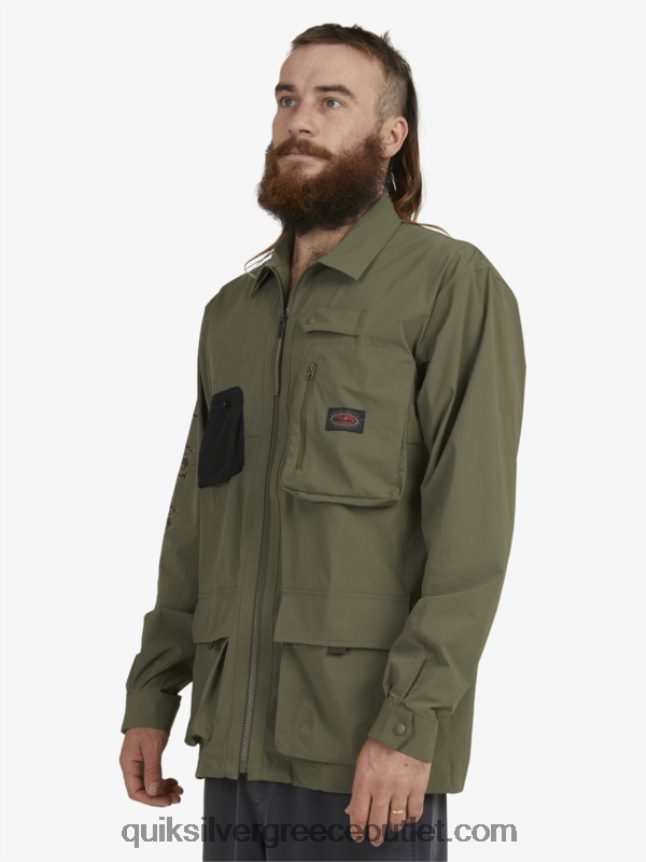 κάτω από τον ουρανό μακρυμάνικο πουκάμισο Quiksilver άνδρες 66LP841718 φύλλο σταφυλιού