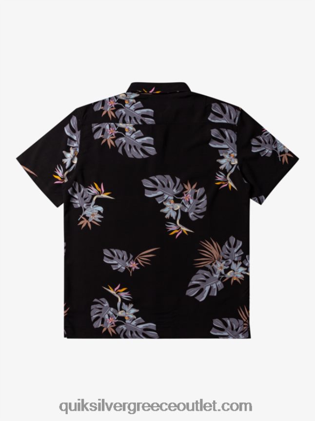 το φλοράλ κοντομάνικο πουκάμισο Quiksilver άνδρες 66LP84649 μαύρο φλοράλ σσ