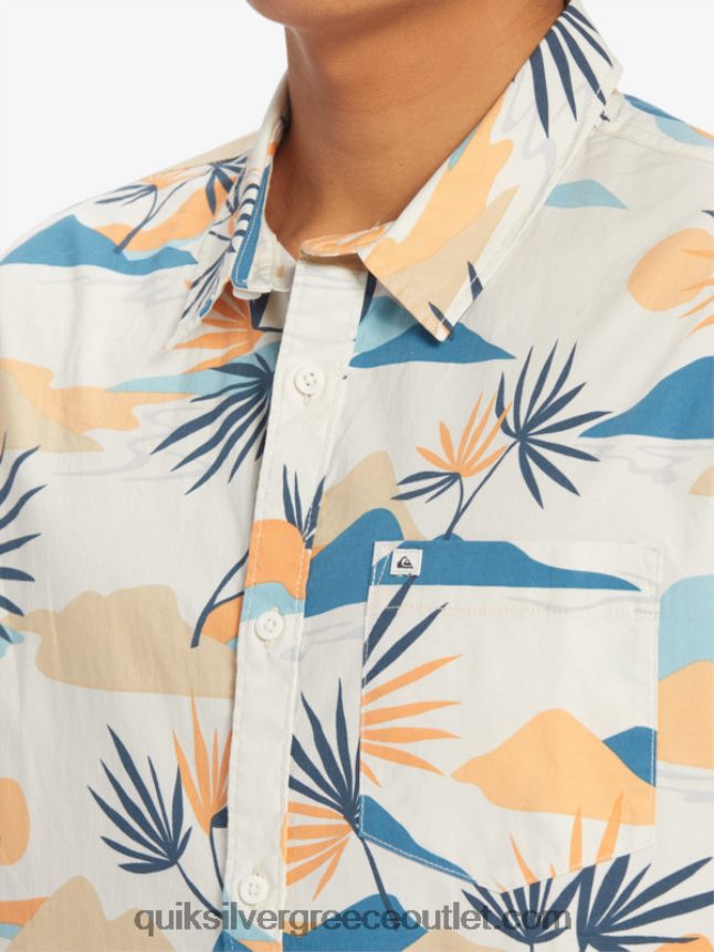 αργό ζαλισμένο κοντομάνικο πουκάμισο Quiksilver άνδρες 66LP84666 σημύδα αργή ζάλη σσ