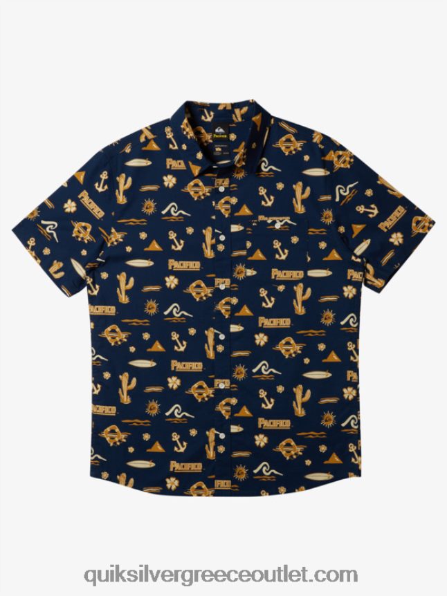 κοντομάνικο μπλουζάκι Quiksilver x Pacifico άνδρες 66LP8415 ναυτικό μπλέιζερ
