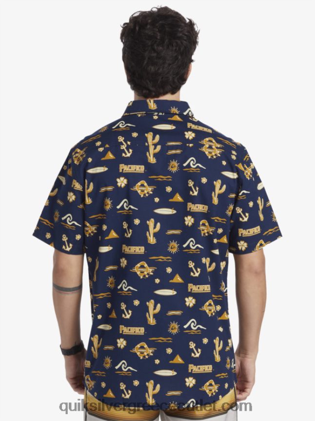 κοντομάνικο μπλουζάκι Quiksilver x Pacifico άνδρες 66LP8415 ναυτικό μπλέιζερ