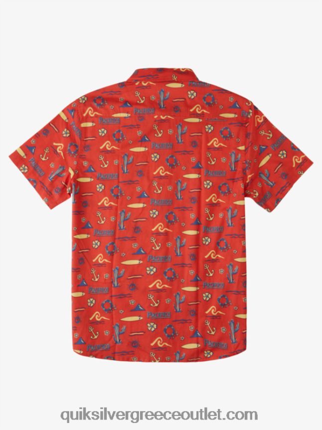 κοντομάνικο μπλουζάκι Quiksilver x Pacifico άνδρες 66LP8416 κόκκινο pacifico quiksilver