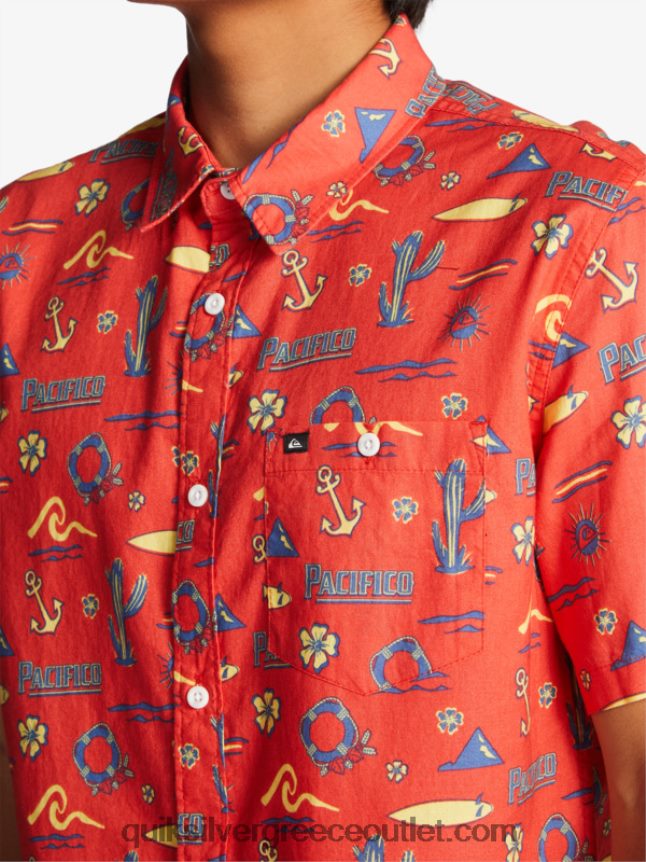 κοντομάνικο μπλουζάκι Quiksilver x Pacifico άνδρες 66LP8416 κόκκινο pacifico quiksilver