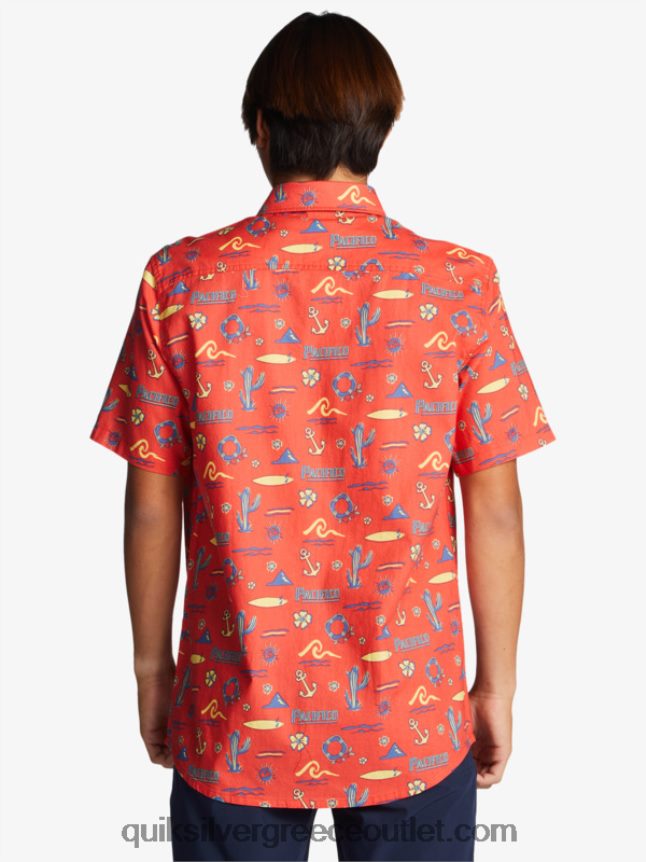 κοντομάνικο μπλουζάκι Quiksilver x Pacifico άνδρες 66LP8416 κόκκινο pacifico quiksilver